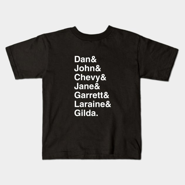 SNL Original Players List Kids T-Shirt by GloopTrekker